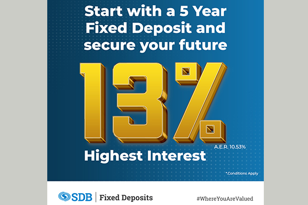 Unlock an exceptional investment opportunity at 13 interest for 5 year fixed deposit with sdb bank thumb